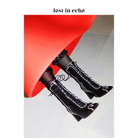 lost in echo x ZHANGJIAYI 原创方头运动数字中筒靴