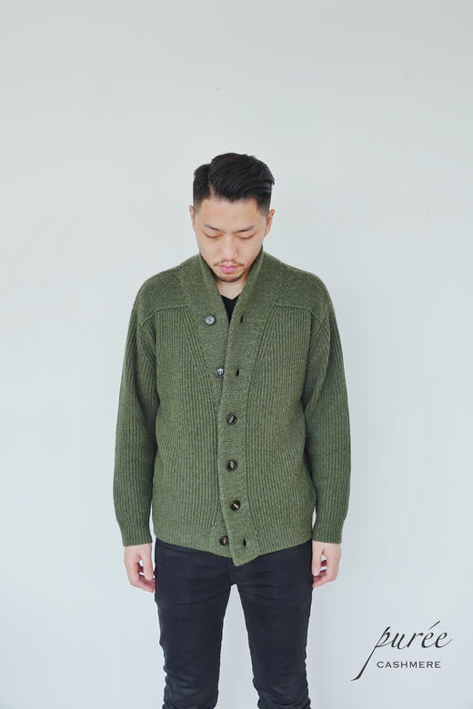 #1985 「BE GENTLE CARDIGAN 」 30% CASHMERE 70% WOOL 绅士青果领厚实开衫 商品图2