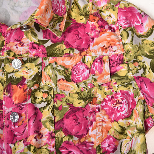 圣三利女装  时尚休闲多彩玫瑰印花夹克外套SL121A13 商品图3