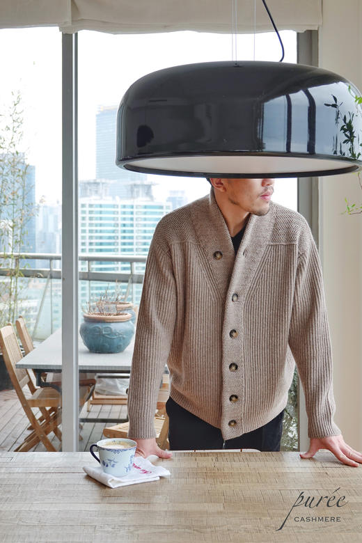 #1985 「BE GENTLE CARDIGAN 」 30% CASHMERE 70% WOOL 绅士青果领厚实开衫 商品图2