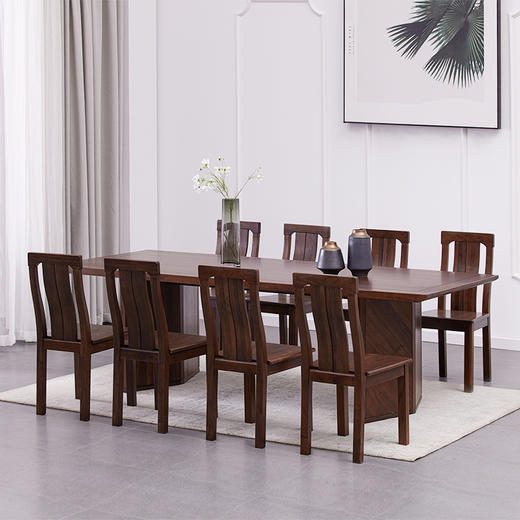 【现代实木风-NJ42861C03T餐椅】现代实木/现代简约/餐厅/北美黑胡桃/实木餐椅 商品图3