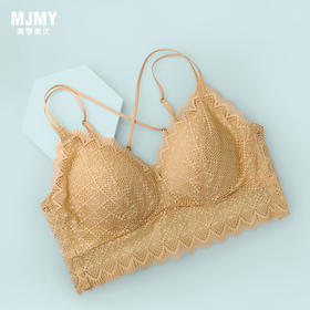 美季美优W152B02复古蕾丝美背吊带无钢圈三角杯文胸