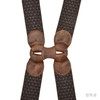 意大利牛皮尼龙橡丝X型浅棕色老花手工背带 商品缩略图1