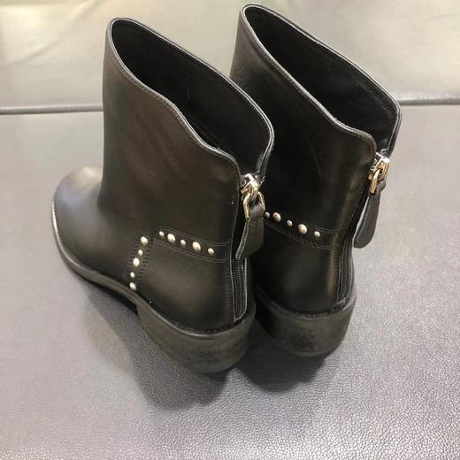 lfgj jeans.BJ603 时尚铆钉百搭平底短靴真皮女靴 商品图3