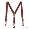 意大利牛皮尼龙橡丝Y红色手工背带 商品缩略图0
