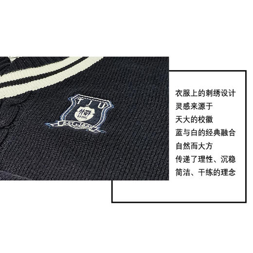 天津大学毛衣2023新款学院风v领马甲背心针织复古港味韩版 商品图1