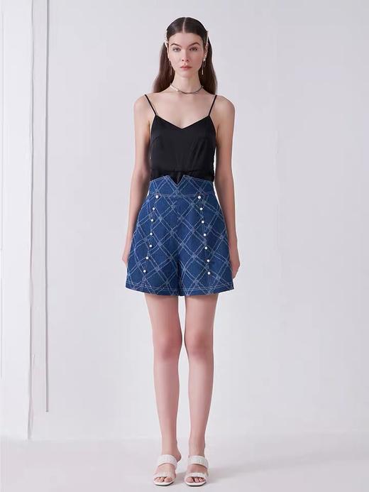 牛仔菱纹格定位珍珠扣外套 商品图2