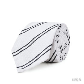 白色灰斜纹棉蚕丝手工领带