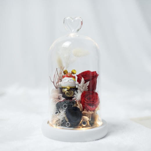 《招财猫》- 永生花玻璃罩「5款可选」 商品图1