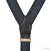 意大利牛皮尼龙橡丝Y型蓝色人字纹手工背带 商品缩略图1