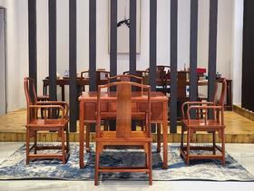 红桥红  家具严选  缅甸花梨（大果紫檀）  【101 活面 自动麻将桌 五件套】