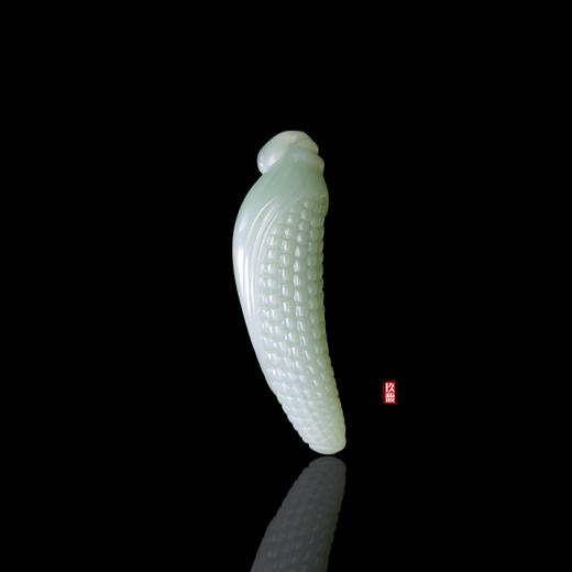 和田玉（青玉-粉青）挂件--玉米 11.54g 商品图0