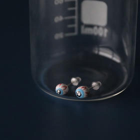 七口『迷你眼球』 ｜手工软陶黏土耳环饰