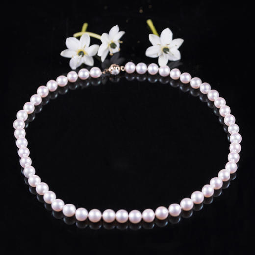 「极光」天女Akoya珍珠项链8-8.5mm全圆强光樱花粉天女Akoya 商品图1