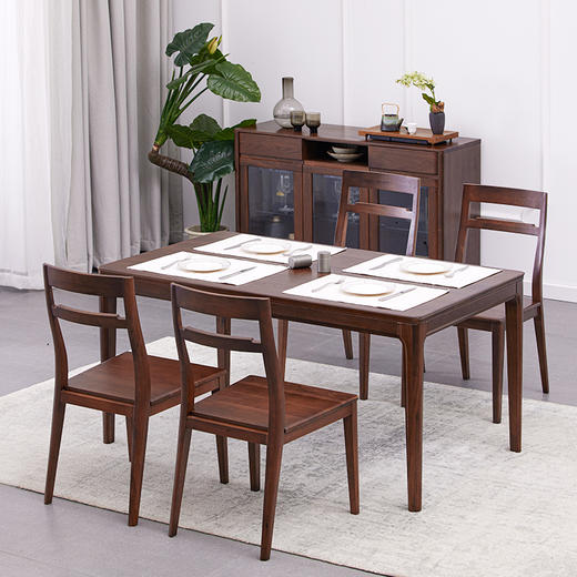 【现代实木风-NJT3101C03餐桌】现代实木/现代简约/餐厅/北美黑胡桃/实木餐桌 商品图3