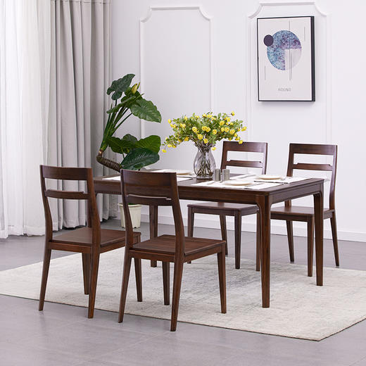 【现代实木风-NJT3203C03餐椅】现代实木/现代简约/餐厅/北美黑胡桃/实木餐椅 商品图3