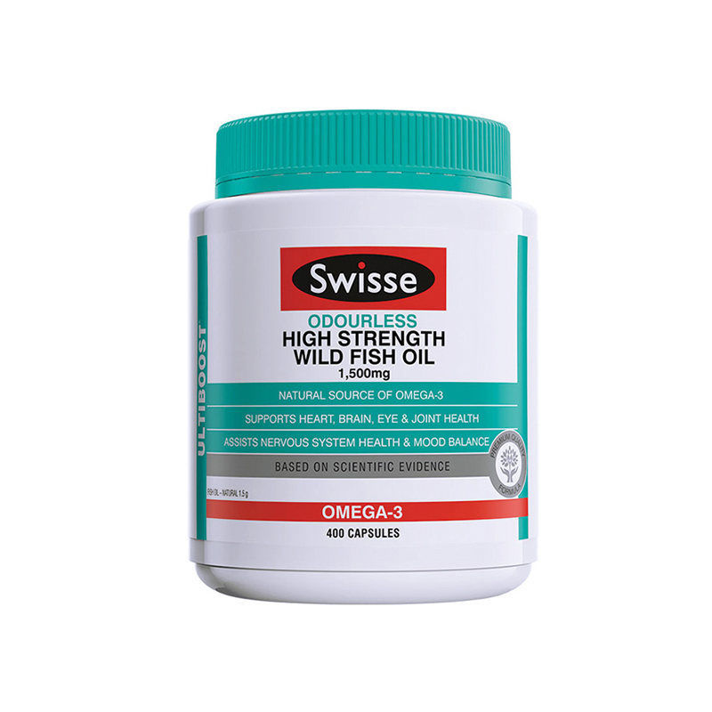 【保税仓】澳大利亚Swisse无腥味高强度鱼油胶囊 400粒（有效期至26年10月至27年02月，仓库随机发）