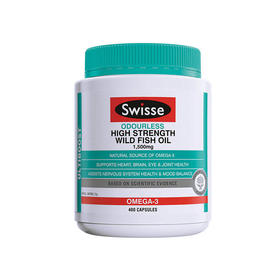 【保税仓】澳大利亚Swisse无腥味高强度鱼油胶囊 400粒（有效期至26年10月至27年02月，仓库随机发）