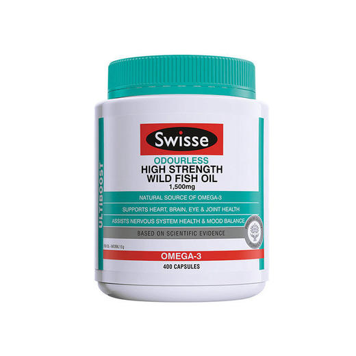【保税仓】澳大利亚Swisse无腥味高强度鱼油胶囊 400粒（有效期至26年10月至27年02月，仓库随机发） 商品图0