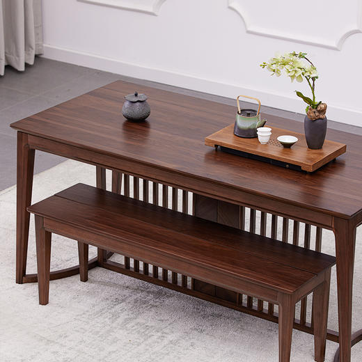 【现代实木风-NJT2204茶桌】现代实木/ 现代简约/茶室/北美黑胡桃/实木茶桌组合 商品图1