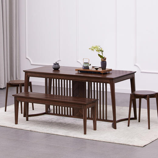 【现代实木风-NJT2204茶桌】现代实木/ 现代简约/茶室/北美黑胡桃/实木茶桌组合 商品图0