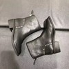 lfgj jeans.BJ603 时尚铆钉百搭平底短靴真皮女靴 商品缩略图2