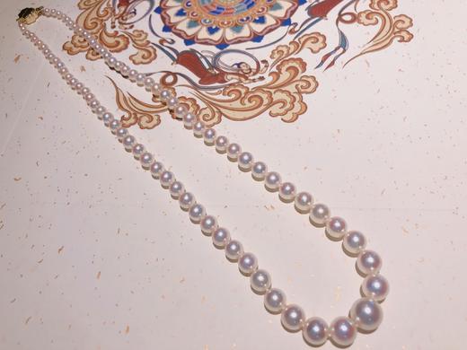 「节奏」3.5-9.5mm渐变 Akoya珍珠项链全圆强光樱花粉Akoya珍珠 商品图0