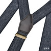 意大利牛皮尼龙橡丝Y型蓝色人字纹手工背带 商品缩略图3