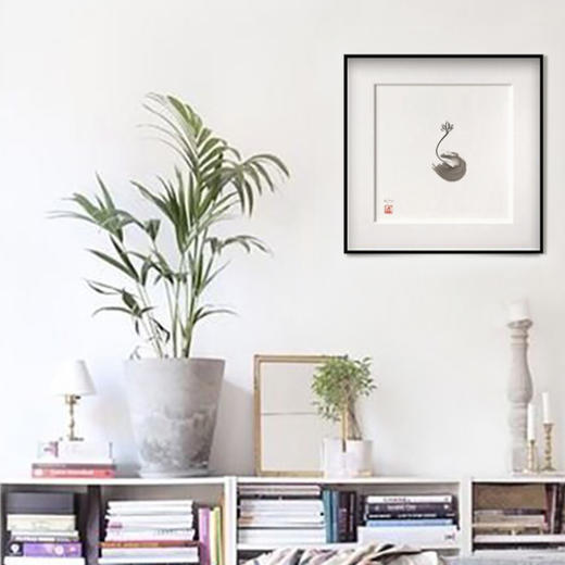 雪山圆相艺术写意微喷画装饰画意境35cm*35cm 商品图3