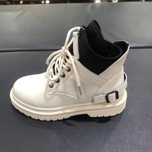 lfgj jeans BD218 英伦风潮流厚底女靴帅气松紧口真皮女靴 商品图4