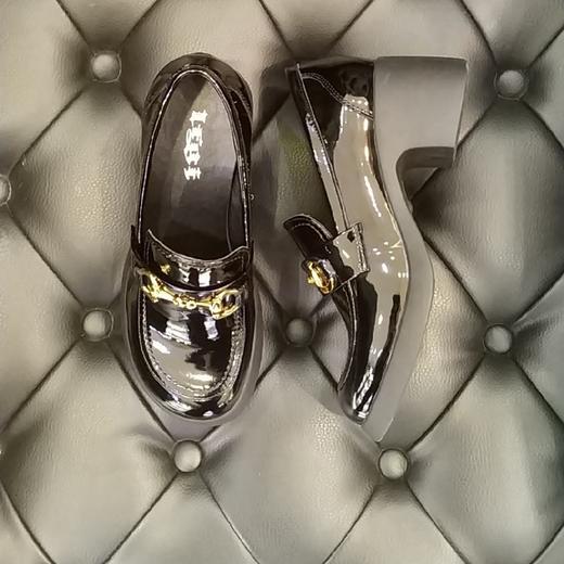 lfgj  jeans  BR101 中性复古时尚漆皮单根盖鞋 商品图3