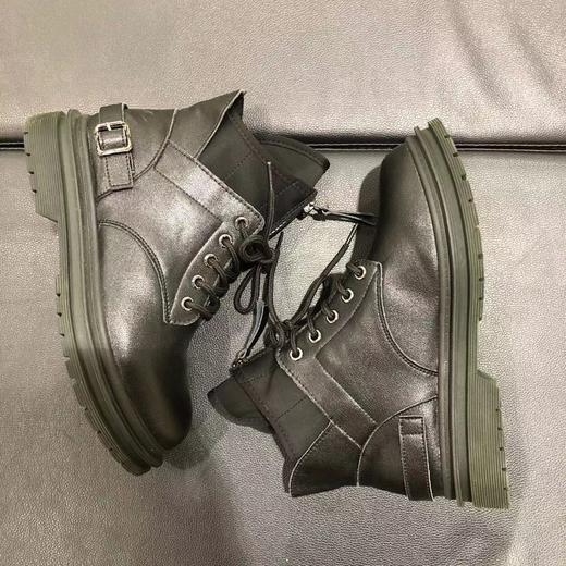 lfgj jeans BD218 英伦风潮流厚底女靴帅气松紧口真皮女靴 商品图2