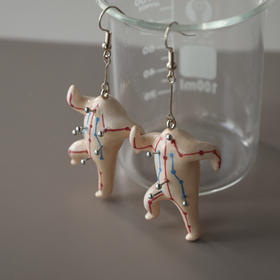 七口『老中医针灸』 ｜手绘黏土软陶耳坠