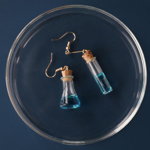 七口『蓝色试剂瓶耳环 』 ｜祝君康复系列 商品图1