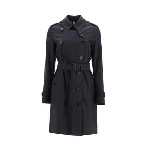 【二】BURBERRY 巴宝莉 女士肯辛顿版型 Trench 中长款束腰风衣 黑色 8027925 A1177 商品图0