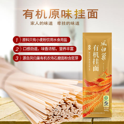 社区团购 凤归巢 原味有机挂面 400g/袋 商品图0