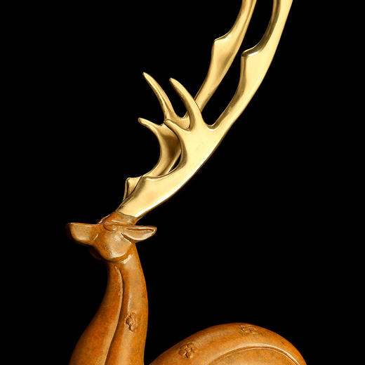 宇达青铜全铜鹿摆件《昌盛》创意礼品 工艺品 家居摆件  高64cm 商品图4