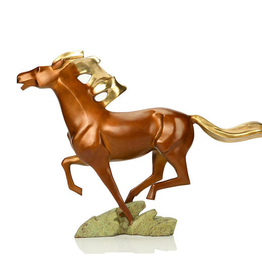 宇达青铜全铜马摆件《马到成功》十二生肖 名家作品 艺术装饰摆件  高39.3cm 商品图1