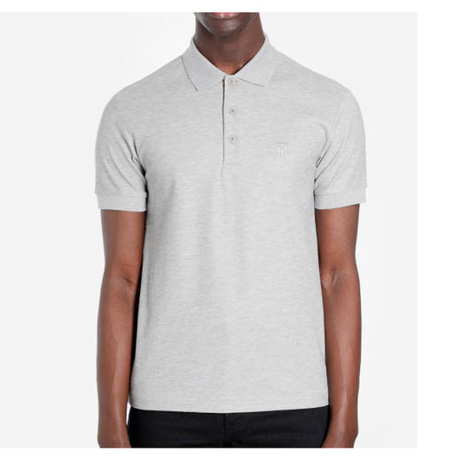 【一】BURBERRY 巴宝莉 男士 Monogram Motif TB专属标识刺绣棉质珠地布 Polo 衫 灰色 8014006 A2142 商品图0