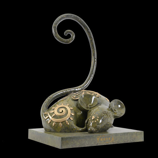 宇达青铜全铜鼠摆件《鼠兆丰年》鼠年 家居 艺术装饰摆件  高39cm 商品图2