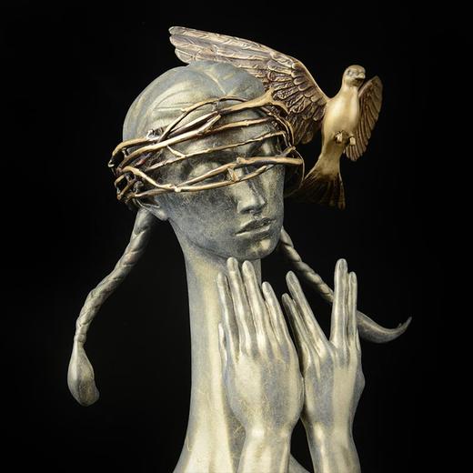 宇达青铜文化 限量12版 
 青铜雕塑艺术品《高等动物之静谧的丛林》 作者：毛锎  高52.2cm 商品图3