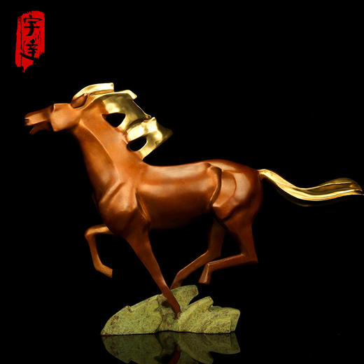 宇达青铜全铜马摆件《马到成功》十二生肖 名家作品 艺术装饰摆件  高39.3cm 商品图0