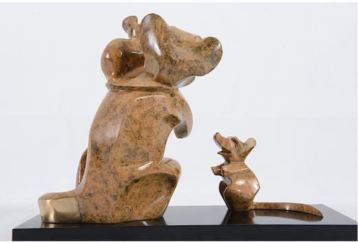 宇达青铜全铜鼠摆件《家和万事兴》鼠年 家居 艺术装饰摆件  高28.7cm 商品图2