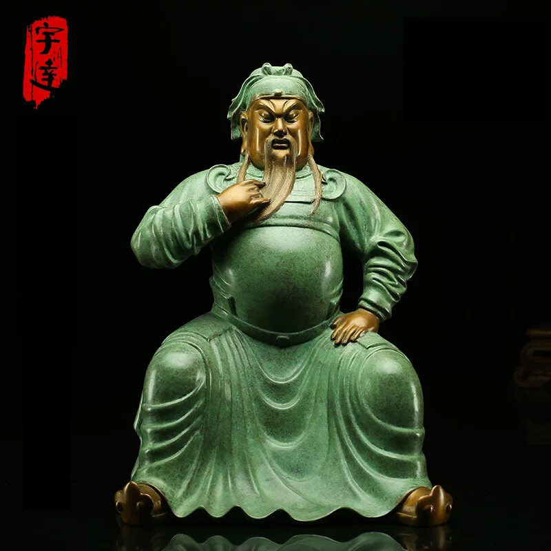 宇达青铜全铜摆件《威灵震叠》铜工艺品 关公礼品 家居装饰摆件