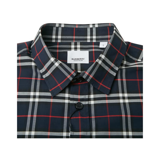 BURBERRY 巴宝莉 男士小号格纹弹力棉质长袖衬衫 8018640 A1960 商品图2