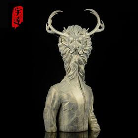 宇达青铜文化 限量12版  名家艺术品 《高等动物之龙头大哥》 作者：毛锎  高49.5cm