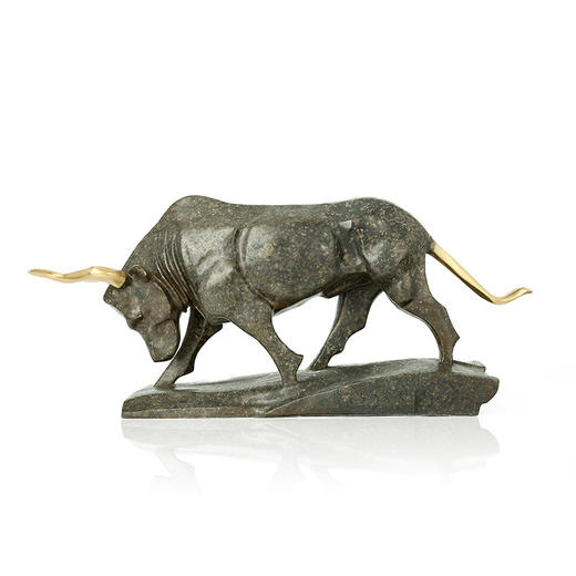 宇达青铜摆件 十二生肖牛《牛气冲天》创意装饰 家居工艺摆件  高24cm 商品图1