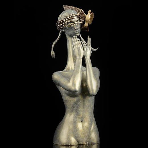 宇达青铜文化 限量12版 
 青铜雕塑艺术品《高等动物之静谧的丛林》 作者：毛锎  高52.2cm 商品图1