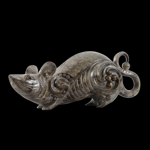 宇达青铜全铜鼠摆件《欢天喜地》鼠年 家居 艺术装饰摆件  高12cm 商品图2