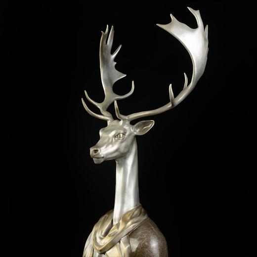 宇达青铜文化 限量12版  名家艺术品 《高等动物之鹿先生》 作者：毛锎  高59cm 商品图4